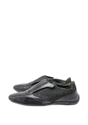 Ferragamo Pre-Owned Gancini-canvas slip-on sneakers - Black