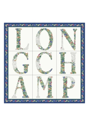 Longchamp Le Jardin Longchamp silk scarf - Blue