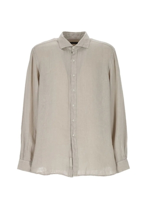 Fay long-sleeve spread-collar shirt - Neutrals
