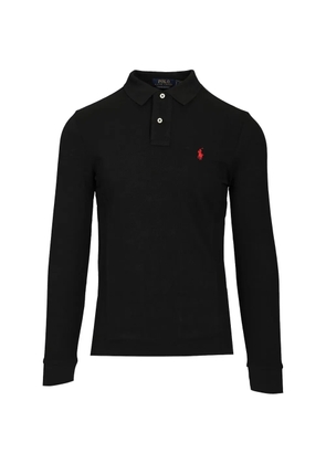 Polo Ralph Lauren Pony-embroidered long-sleeve polo shirt - Black