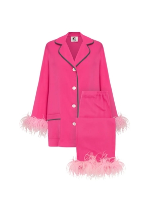 Sleeper Party feather-trim pajamas - Pink