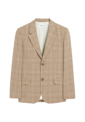AMI Paris Wool Prince Of Wales Straight Jacket - Neutrals