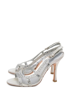 Sergio Rossi Vintage crystal-embellished slingback-strap sandals - Silver