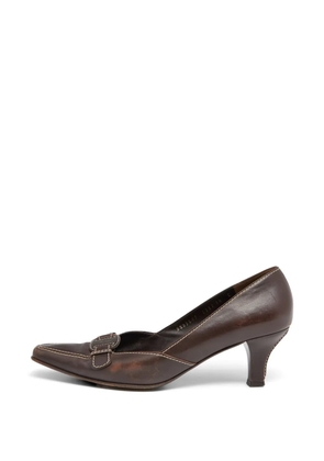 Ferragamo Pre-Owned pointed-toe Gancini pumps - Brown