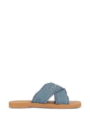 Schutz frayed crossover-strap sandals - Blue