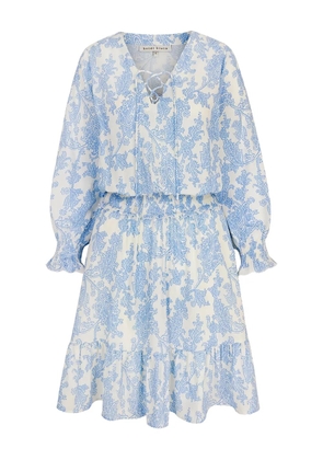 Heidi Klein lace-up ruffled mini day dress - Blue