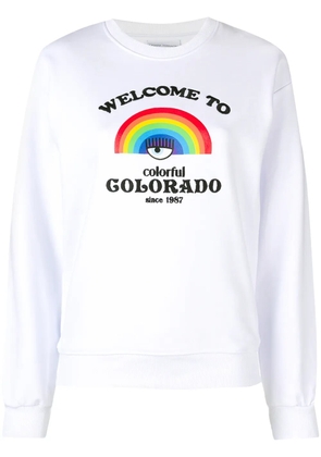 Chiara Ferragni Rainbow print sweater - White