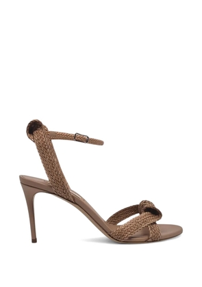 Casadei Julia Mariposa braided bow-detail sandals - Brown