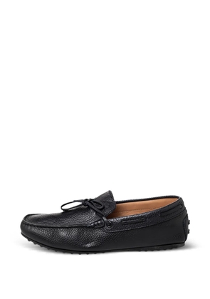 Tod's tie-fastening pebbled loafers - Black
