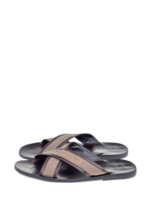 Prada Pre-Owned criss-cross falt sandals - Brown