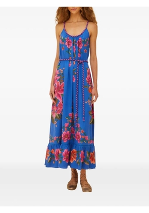 FARM Rio floral-print ruffled maxi dress - Blue