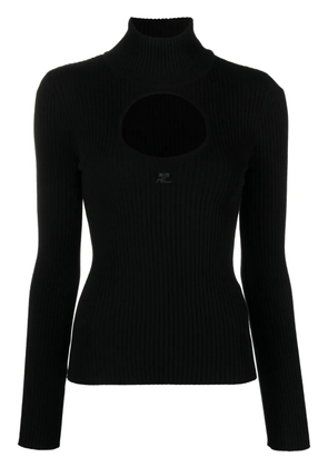 Courrèges logo-embroidered cut-out jumper - Black