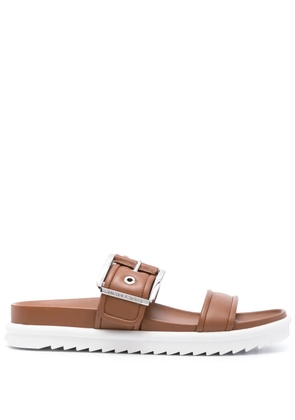 Michael Michael Kors Colby leather slide sandals - Brown
