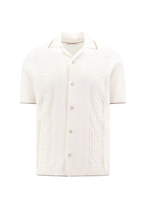 Brunello Cucinelli cable-knit short-sleeve shirt - Neutrals