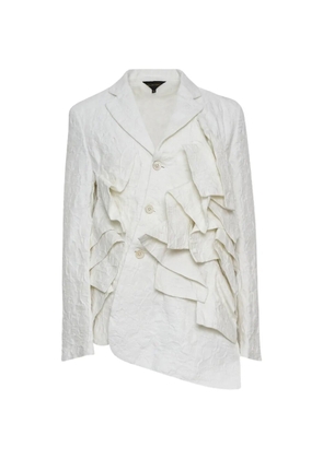 Comme Des Garçons ruffled brocade-texture blazer - Neutrals