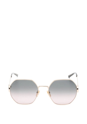 Gucci Eyewear Interlocking G crystal-embellished geometric-frame sunglasses - Gold