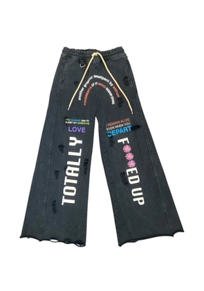 astrum distressed sweatpants - Black