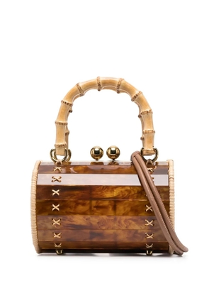 Waiwai Rio barrel-design clutch bag - Brown