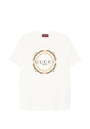 Gucci logo-embroidered T-shirt - Neutrals