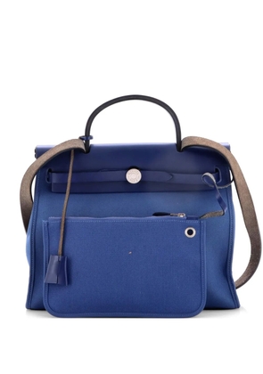 Hermès Pre-Owned Herbag Zip Leather and Toile 31 shoulder bag - Blue