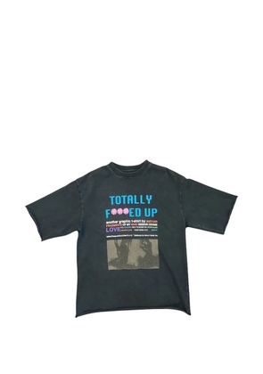 astrum TFU graphic-print raw-cut T-shirt - Black