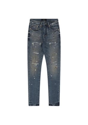 Purple Brand paint-splatter distressed jeans - Blue