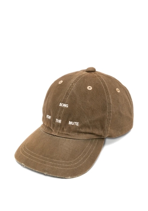 Song For The Mute logo-embroidered distressed-effect cap - Brown