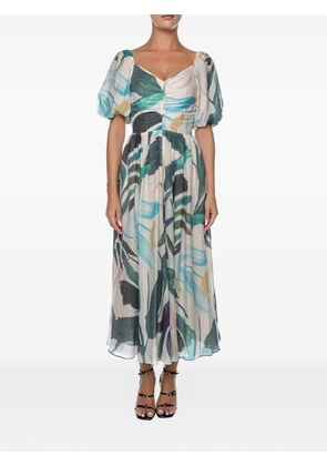 Ted Baker Moyla printed puff-sleeve dress - White