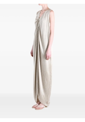 Uma Wang gathered sleeveless dress - Neutrals