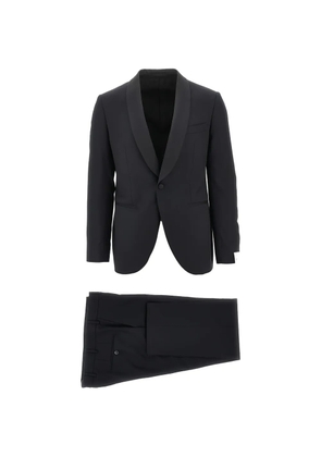 Luigi Bianchi shawl-lapel single-breasted wool suit - Black