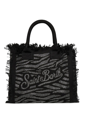MC2 Saint Barth zebra-print frayed tote bag - Black