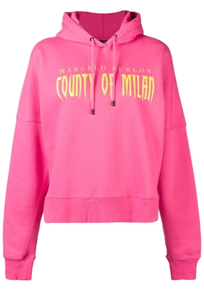COUNTY OF MILAN logo print hoodie - Pink