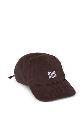 Miu Miu denim baseball cap - Brown