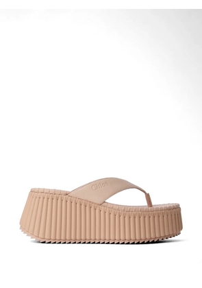 Chloé logo-debossed sandals - Neutrals