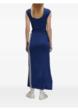 Y-3 belted stripe-detail dress - Blue