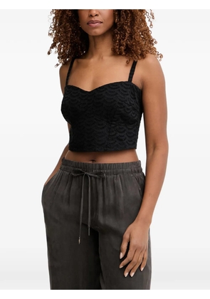 GUESS USA broderie-anglaise cropped top - Black