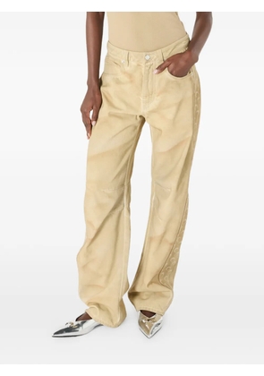 Marine Serre faded Moon-motif jeans - Neutrals