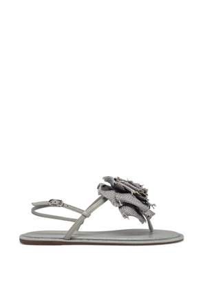 Le Silla floral-applique crystal-embellished sandals - Grey