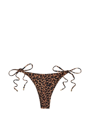 AWAY THAT DAY Catania leopard-print side-tie bikini bottoms - Brown
