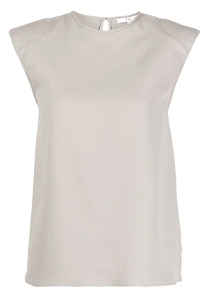Tibi padded-shoulder tank top - Brown