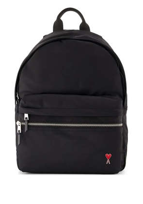 AMI Paris Ami de Coeur zip-fastening backpack - Black