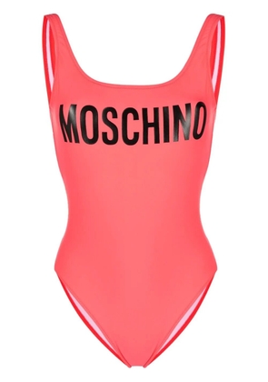 Moschino logo-print scoop-back one-piece - Pink