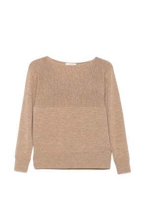 Zanone boat-neck ribbed-trim sweater - Brown