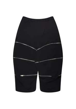 Black Comme Des Garçons zipper-detail wide-leg trousers