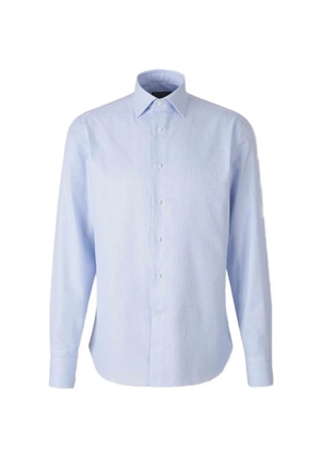 Canali micro-check long-sleeve shirt - Blue