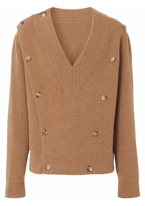 Burberry Burberry Wool-Blend V-Neck Sweater - Brown