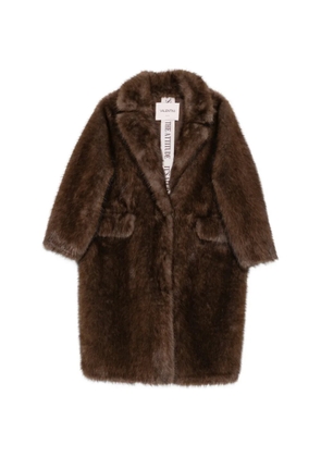 VALENTINI 1972 faux-fur notched-lapels coat - Brown
