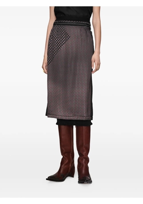 Maison Margiela paisley-print four-stitch midi skirt - Black