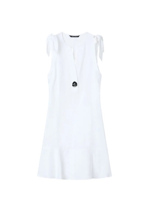 Armani Exchange bow-detail ruffled dress - White