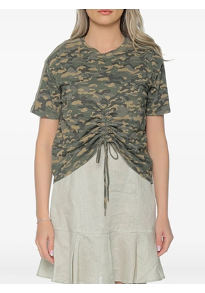 Ksubi ruched camouflage-print T-shirt - Brown